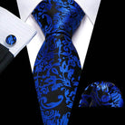 VacationGrabs unique necktie designs in blue floral pattern, perfect for formal occasions