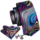 Colorful unique necktie designs with matching pocket square and cufflinks for stylish men's accessories