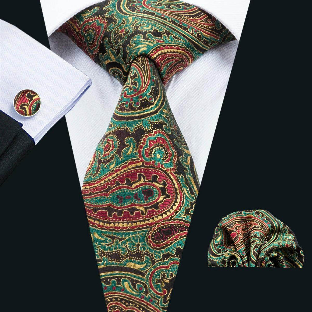 VacationGrabs unique necktie designs in rich paisley pattern, perfect for stylish men's accessories