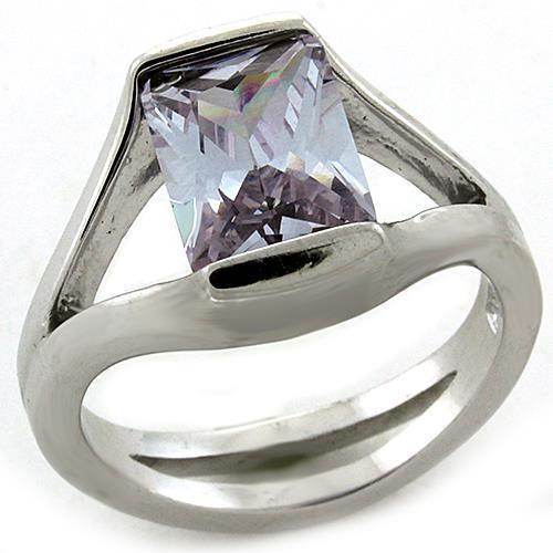 Unique rectangular gemstone silver ring featuring a stunning purple stone in a sleek design