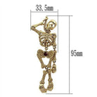 Unique skeleton pin jewelry in gold color with detailed design and gemstone accents