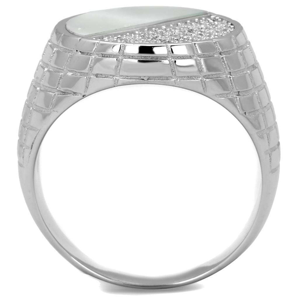 Unique sterling silver mens ring with textured design and polished finish for stylish elegance