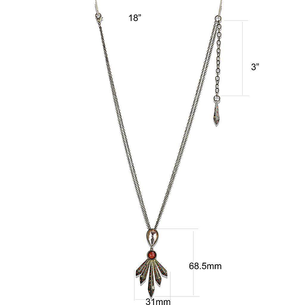 Unique vacation jewelry accessory featuring an elegant chain pendant with red stone detail and adjustable length