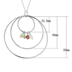 Sterling silver necklace with layered circles and colorful gemstones, unique vacation jewelry for her