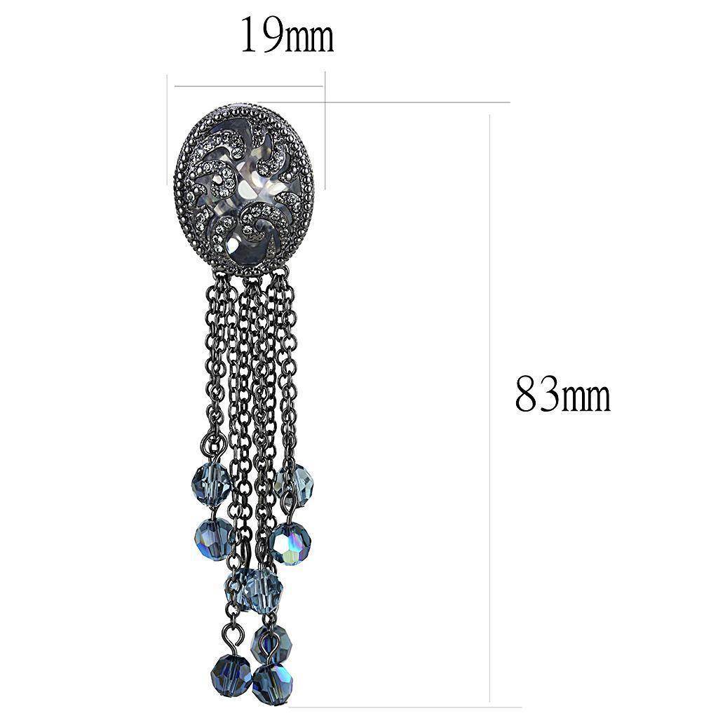 Unique vacation jewelry for women featuring a decorative earring with chains and sparkling beads