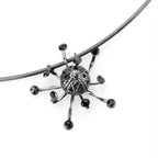 Unique vacation jewelry for women featuring a spider pendant on a sleek wire necklace