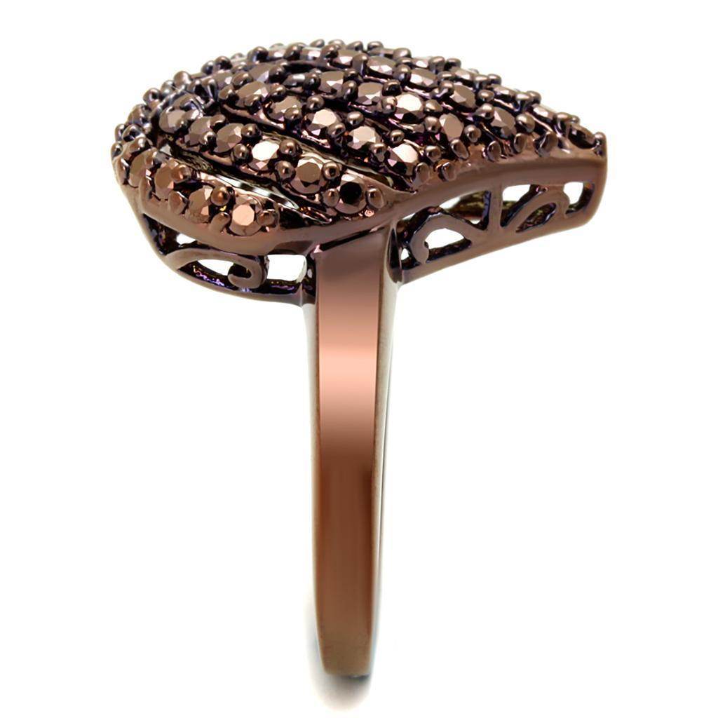 Unique vacation jewelry for women featuring a textured bronze ring with intricate detailing