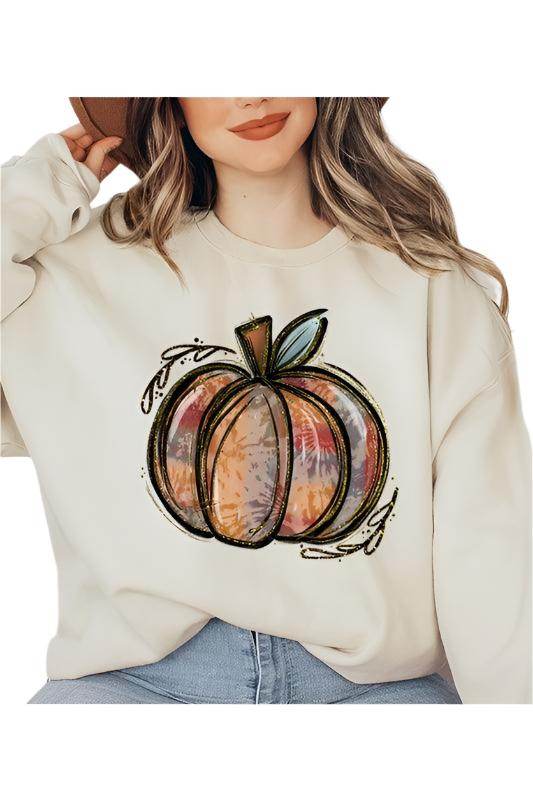 Color Bear unisex fall sweatshirt featuring a stylish pumpkin graphic in warm autumn colors