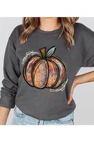 Color Bear unisex fall sweatshirt with a stylish pumpkin design in gray for cozy autumn wear