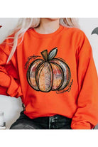 Color Bear unisex fall sweatshirt in orange featuring a stylish pumpkin graphic design