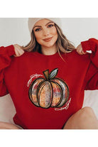 Red Color Bear unisex fall sweatshirt featuring a stylish pumpkin graphic design