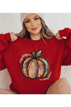 Red Color Bear unisex fall sweatshirt featuring a stylish pumpkin graphic design