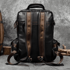 Stylish unisex leather backpacks with padded straps and multiple pockets for travel and daily use