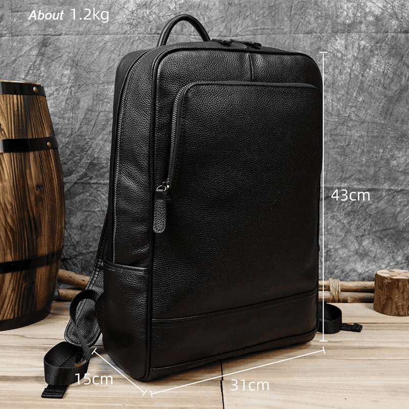 VacationGrabs unisex leather backpacks featuring a sleek design with multiple compartments