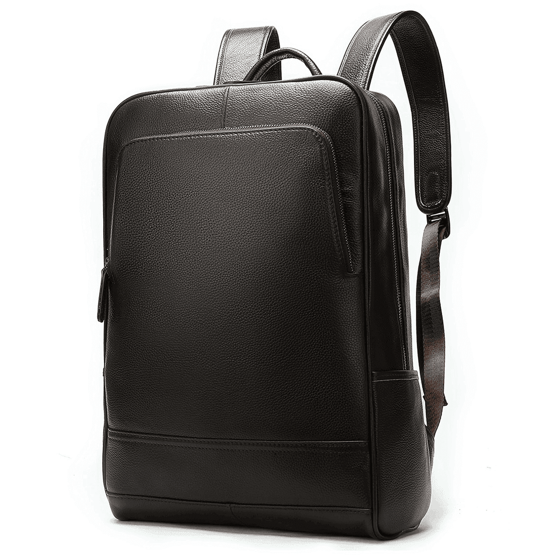Sleek unisex leather backpacks featuring a minimalist design and spacious compartments for everyday use