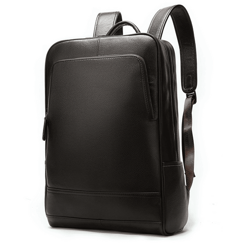 Sleek unisex leather backpacks featuring a minimalist design and spacious compartments for everyday use