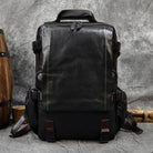 Durable unisex leather backpacks with adjustable straps and spacious main compartment