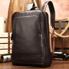 Stylish unisex leather backpacks in dark brown perfect for travel and daily use