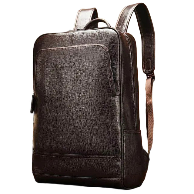 Stylish unisex leather backpacks in dark brown perfect for travel and daily use