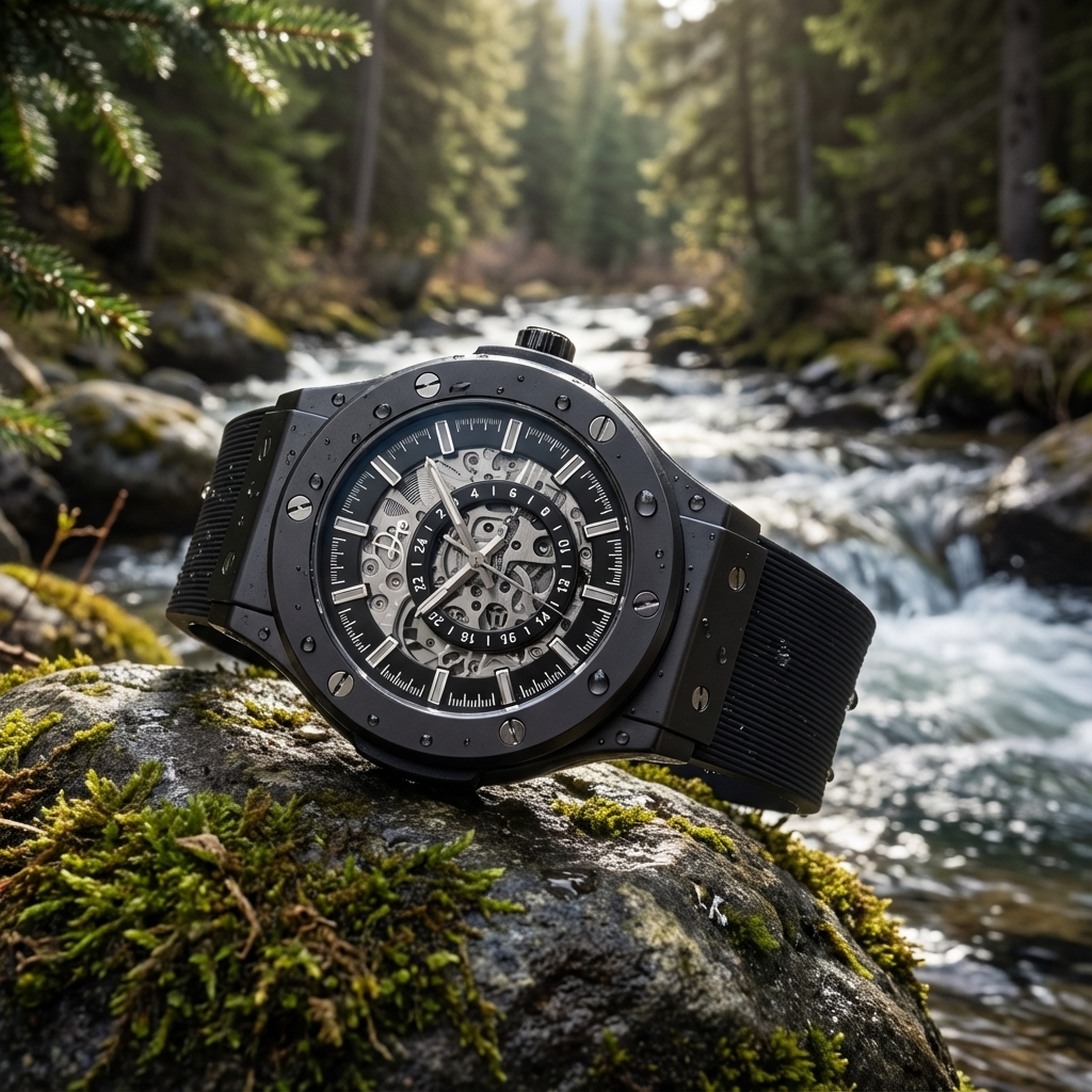 Men's black Dapper Watches with stainless steel casing for casual wear