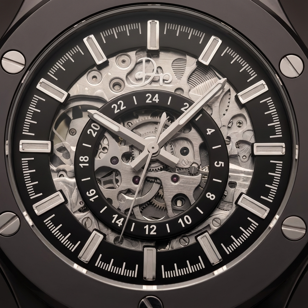 Dapper Watches men's stainless steel skeleton watch, stylish and modern