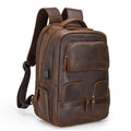 Urban leather weekender backpack from VacationGrabs featuring multiple pockets and a durable design.