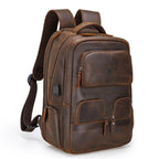 Urban leather weekender backpack from VacationGrabs with multiple pockets and padded straps