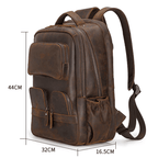 Urban leather weekender backpack by VacationGrabs with spacious compartments and stylish design