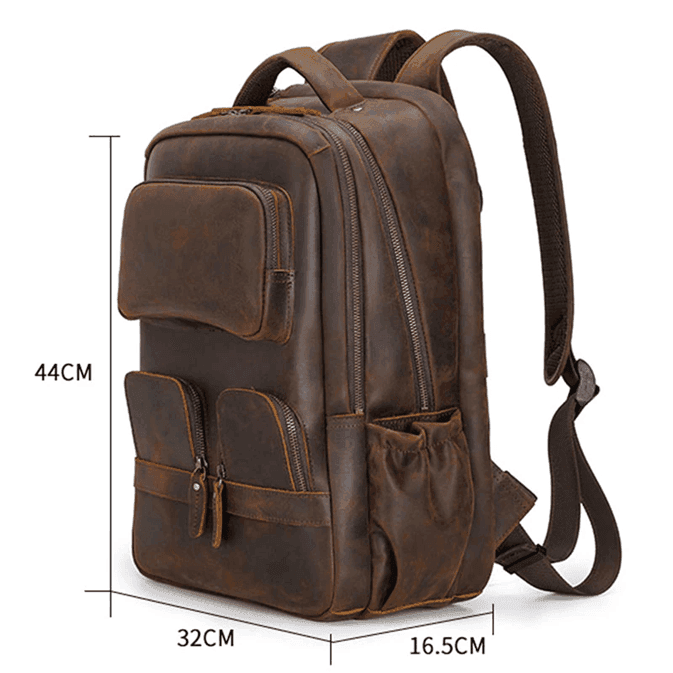 Urban leather weekender backpack by VacationGrabs with spacious compartments and stylish design