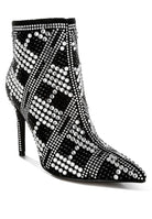 Stylish urban studded ankle boots for women with a pointed toe and high heel design