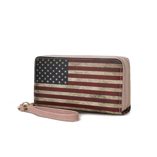 Wallets, Handbags & Accessories Uriel Vegan Leather Women’s FLAG Wristlet Wallet
