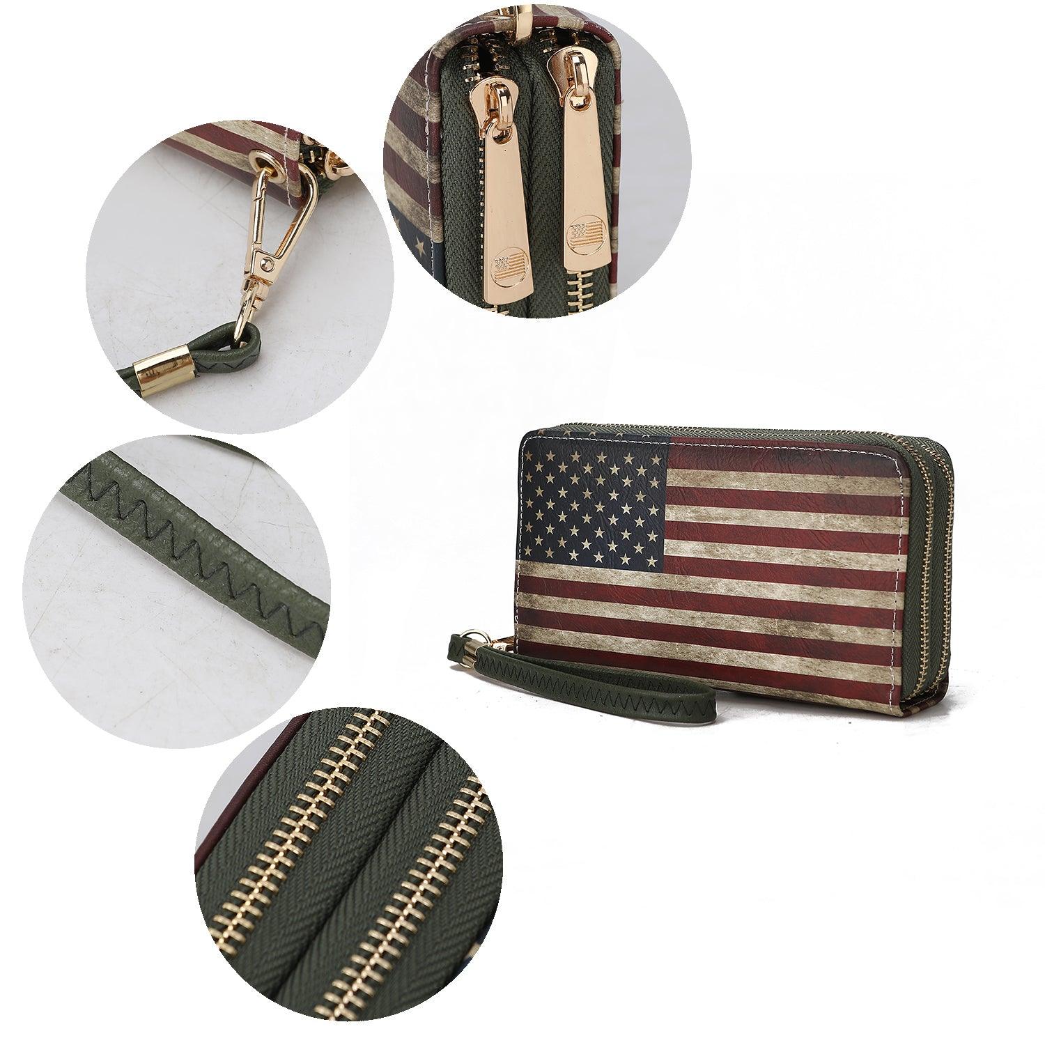 Wallets, Handbags & Accessories Uriel Vegan Leather Women’s FLAG Wristlet Wallet