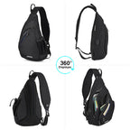 USB Charging Crossbody Bag — Water-Resistant Travel Sling – detail view