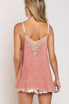 Women's Shirts V-Camisole Tank With Lace On Front
