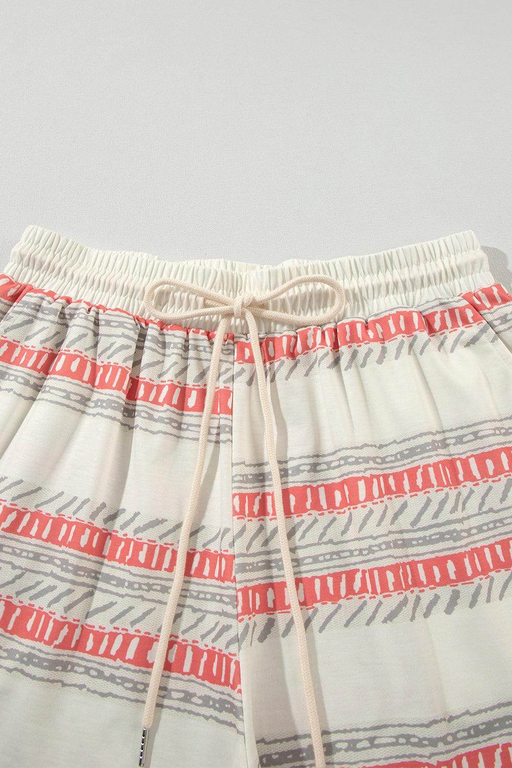 V-Neck Sleeveless Top and Drawstring Shorts Set - VacationGrabs