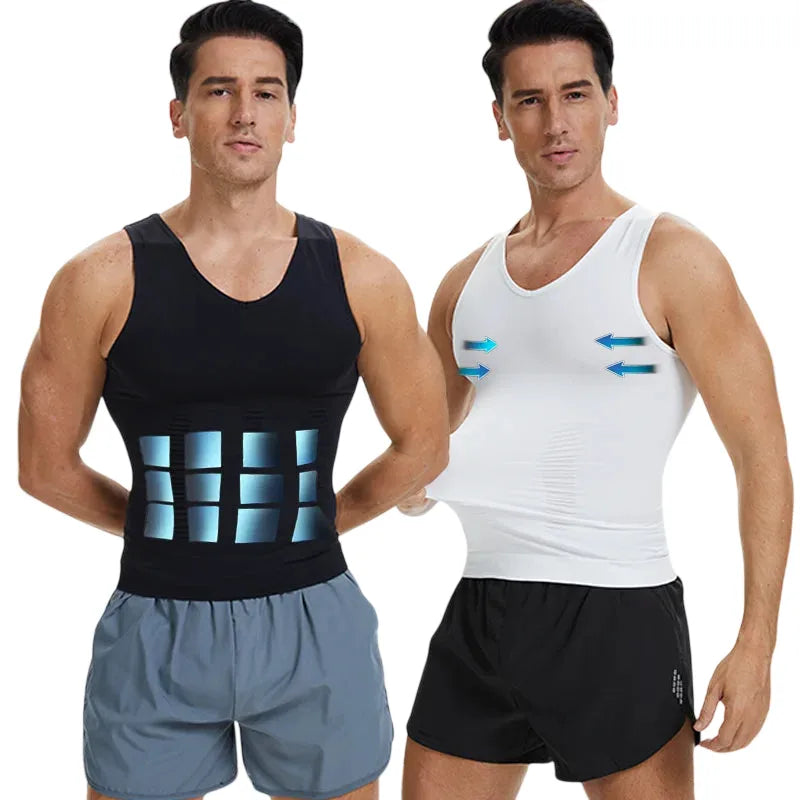 Men's Waist Corset Trainer Compression Shirt