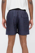 WEIV Men's Swimwear in Navy Blue with Stylish Stripes for Vacation Beachwear Mens