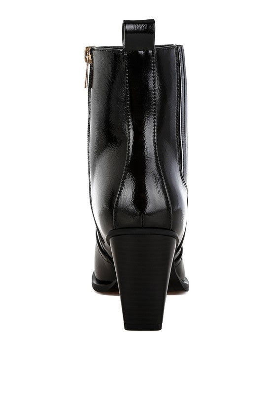 Rag Company sleek vacation boots with a glossy finish and stylish block heel for chic outings