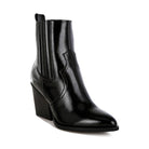 Rag Company sleek vacation boots with a pointed toe and stylish heeled design in black