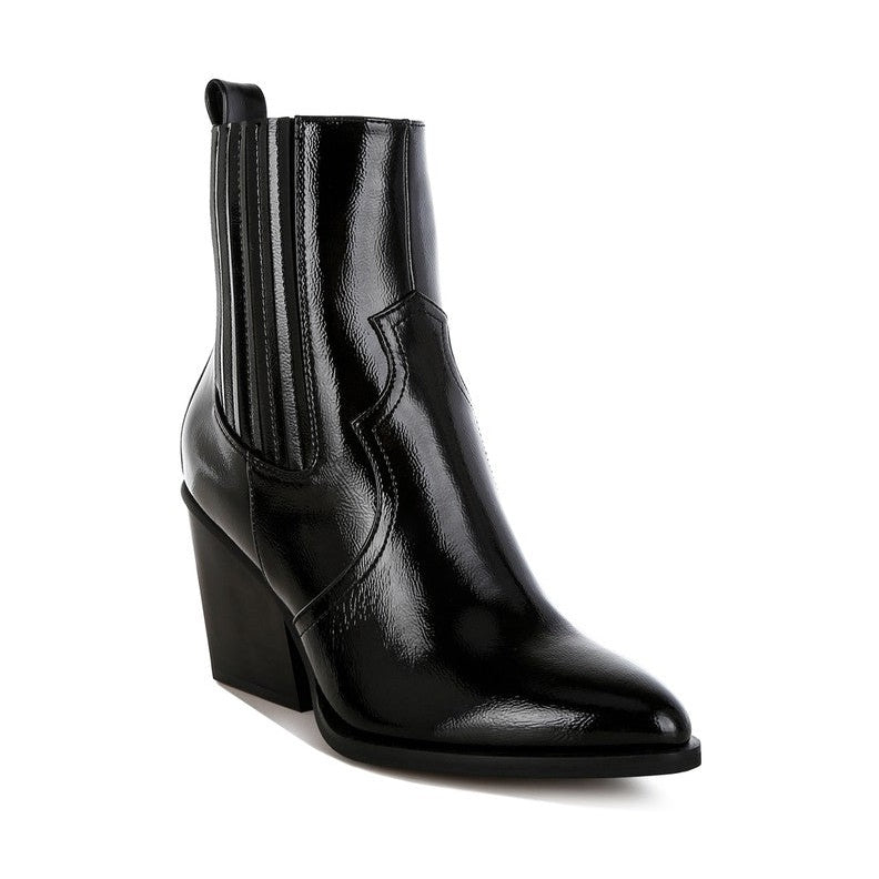 Rag Company sleek vacation boots with a pointed toe and stylish heeled design in black