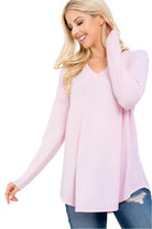 Light pink P & ROSE COLLECTION women's shirt, perfect as vacation casual tops for relaxed outings