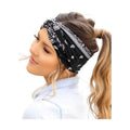 Black bandana-style headband from Aili's Corner, perfect vacation hair accessories for stylish looks