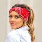 Aili's Corner Red Bandana Headband for Stylish Vacation Hair Accessories