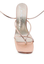 Stylish Rose Gold Rag Company Vacation Heels for Women with Elegant Strappy Design