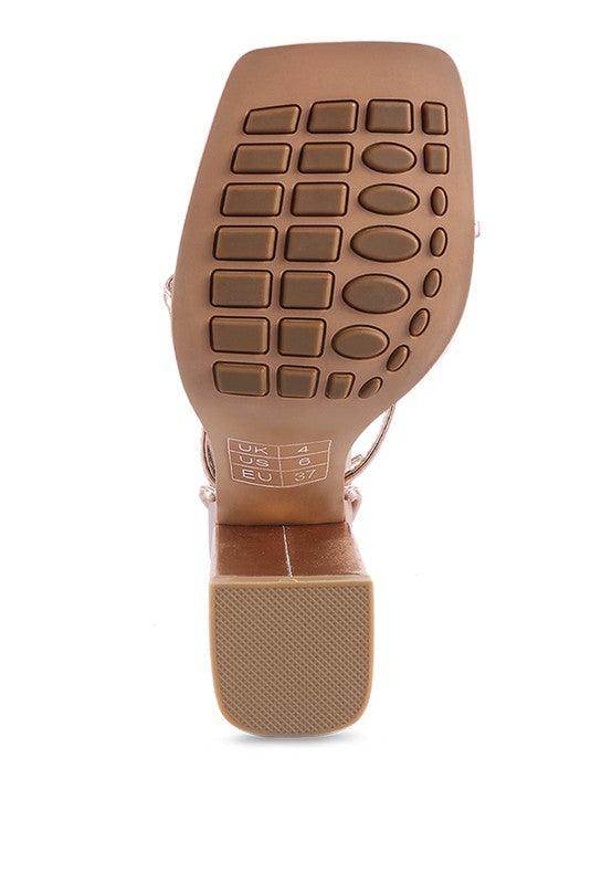 Bottom view of Rag Company vacation heels for women with textured sole for added grip and comfort