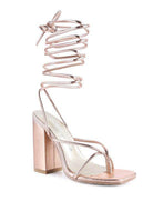 Stylish Rose Gold Heels for Women with Strappy Design, Perfect as vacation heels for women
