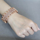 Elegant rose gold bracelet showcasing intricate design, perfect vacation jewelry accessories for stylish women