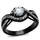 Stunning black women's ring with a sparkling center stone, perfect as vacation jewelry for men and women