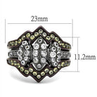 Vacation jewelry for women featuring a stylish triple-band ring with sparkling crystals and unique design
