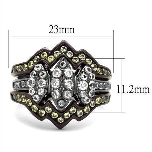Vacation jewelry for women featuring a stylish triple-band ring with sparkling crystals and unique design